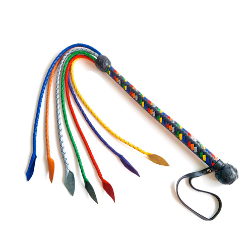 Gay Pride Leather Flogger