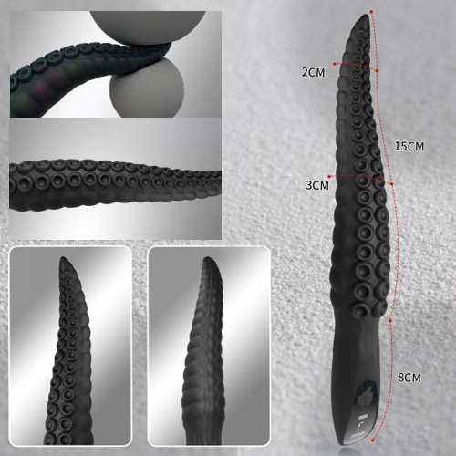 タコ足吸盤ギミック×9振動スティックバイブ タコの形をしたアナルビーズ画像2