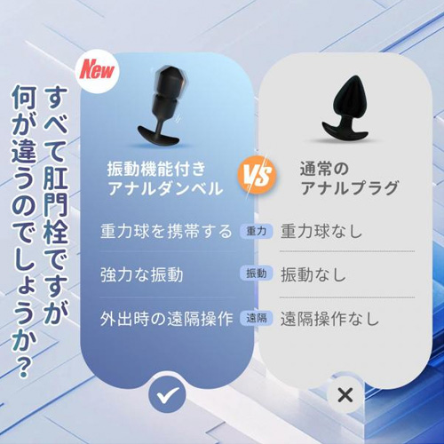 鉄球入り電動アナルプラグ型バイブ 振動アナルダンベル画像4