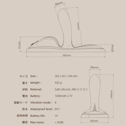 据置型 股がり式3点同時責めバイブ ZALO FLORA ザロ フローラ画像7
