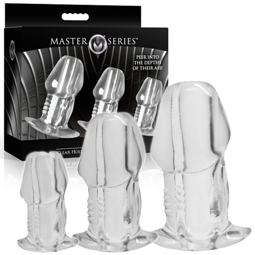 Dicked Clear Hollow Anal Plug 3pc Set画像7