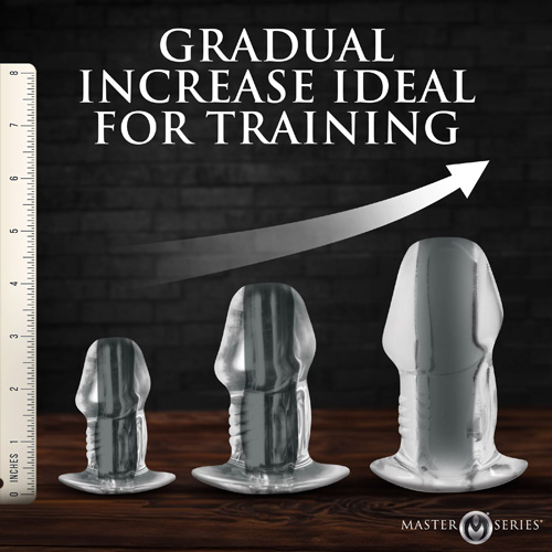 Dicked Clear Hollow Anal Plug 3pc Set画像2