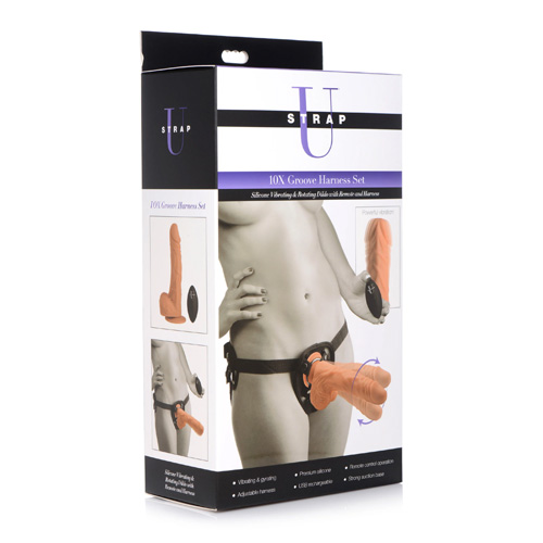 10X Groove Harness W Vibrating ＆ Rotating Dildo画像4