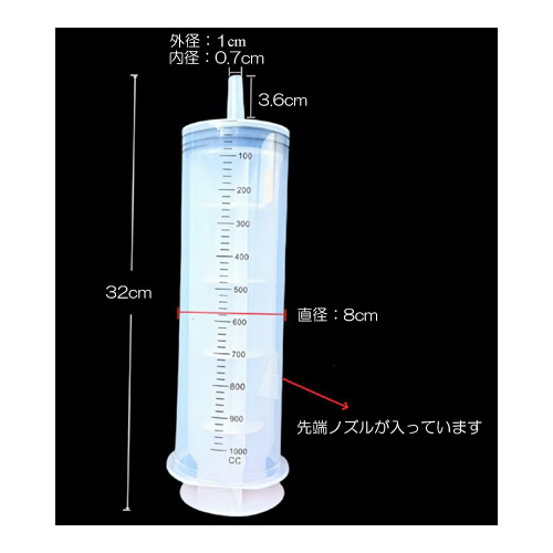プラスチックシリンジ1000ml&チューブ画像3