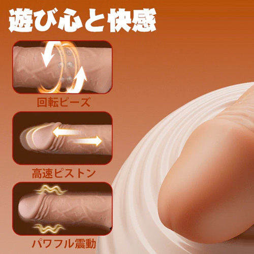 快感リボルバー 9段ピストン 回転ビーズ リアルディルド型 ピストンバイブ画像6