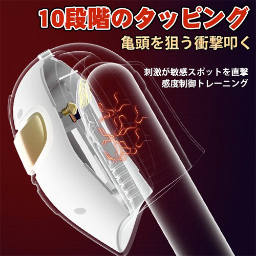 F1ヘルメット型バイブ 10段階タッピング 亀頭加熱刺激 App連動 ペニスバイブ画像2