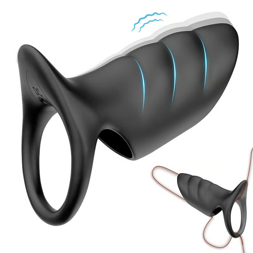 10種振動 USB充電式防水静音 シリコン製 コックリング ペニスバイブ画像7