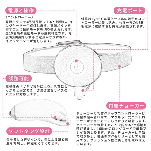 乳首クリップローター 超ロングコード画像2