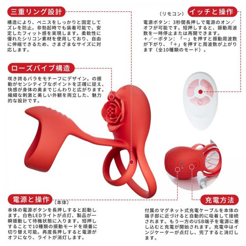 ローズバイブ ダブルリングサック 遠隔リモコン画像2