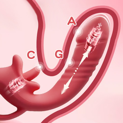 内外イキ特化 舐め×ピストン 二重刺激 とろ肌シリコン 2点責めバイブ画像7