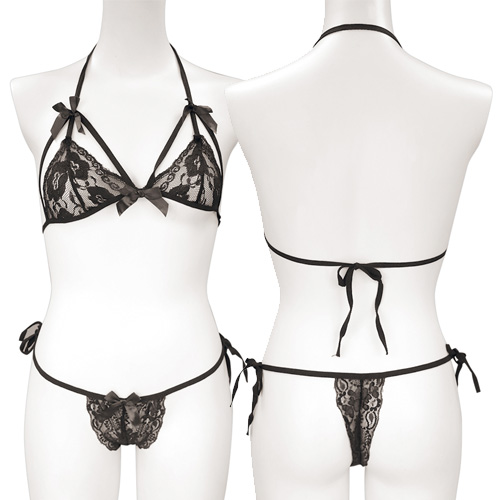 セクシーレースランジェリー レッド ブラック画像5