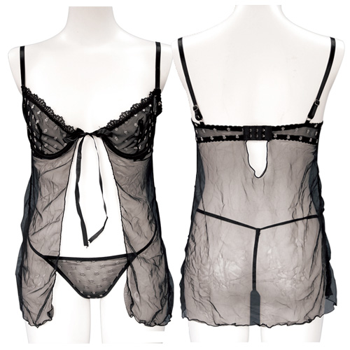 シースルーベビードール ブラック画像3