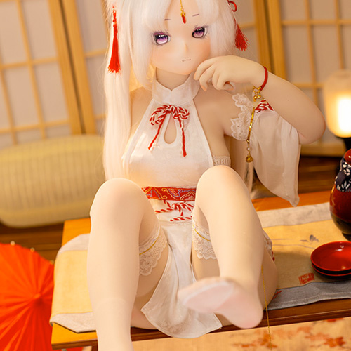 MW Girl 115cm アニメドール 白髪巫女二次元リアルドール 可愛い獣耳画像6