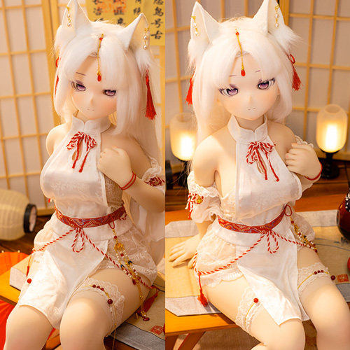 MW Girl 115cm アニメドール 白髪巫女二次元リアルドール 可愛い獣耳画像5