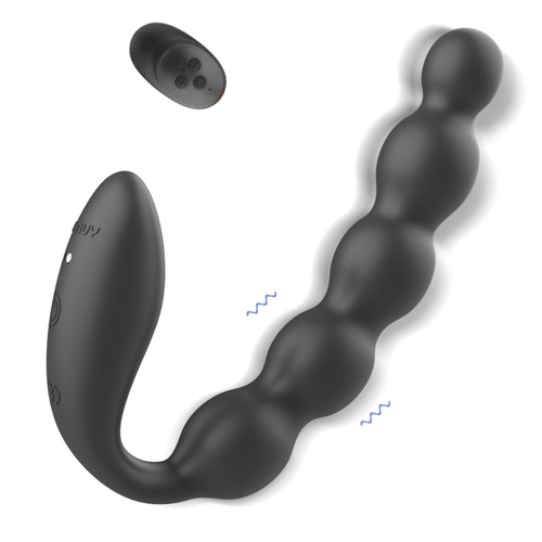 5連ビーズ型 遠隔リモコン付き 会陰振動バイブ 三日月アナルフラグ画像3