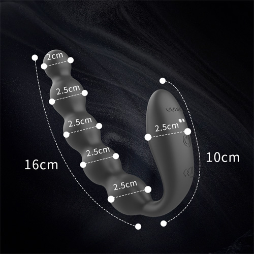 5連ビーズ型 遠隔リモコン付き 会陰振動バイブ 三日月アナルフラグ画像2