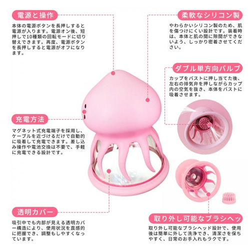 クラゲ型吸引ニップルカップ画像2