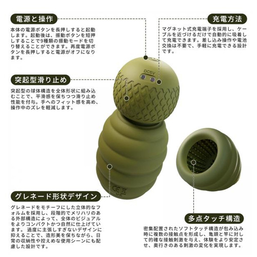 グレネード型亀頭集中責め電動オナホール画像2