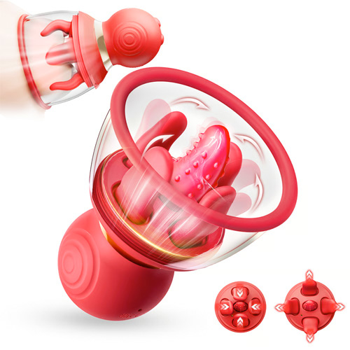 回転舌×吸引×振動×4本指締め付け クリ吸引 チクニー対応 女性用ニップルバイブ