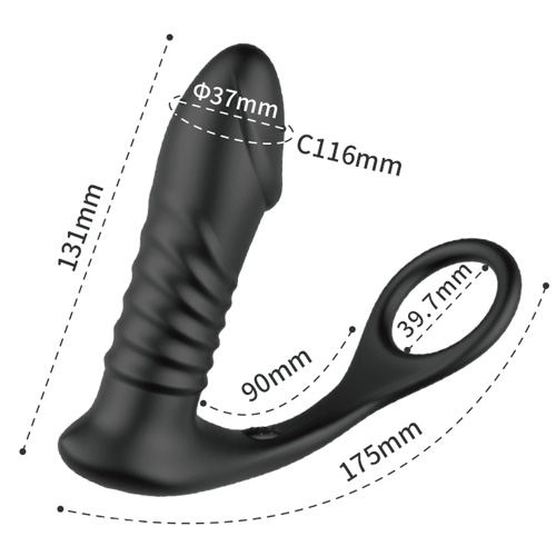 ピンストンバイブ連動 伸縮振動リング付アナルプラグ画像7