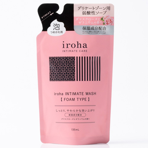 iroha INTIMATE WASH FOAM TYPE イロハ インティメイト ウォッシュ フォームタイプ ダマスクローズとゼラニウムの香り 詰め替え用 135ml