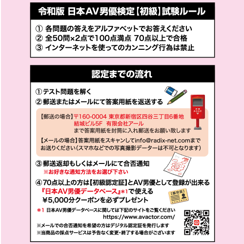 ◯ガちゃんもチャレンジ! 令和版 日本AV男優検定 初級 汁男優クラス画像4