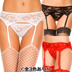 レースガーターベルト×Gストリングショーツ 2点セット