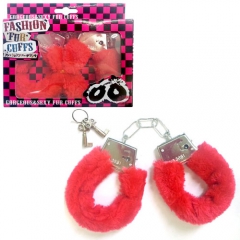 NEWファッションファー手錠 レッド