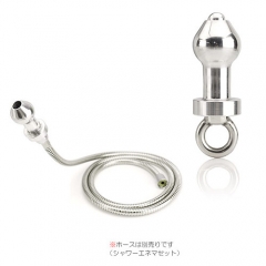 ステンレス製の中空にもなるアナルプラグ　シャワーエネマプラグアタッチメント