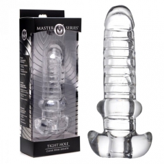 Tight Hole Clear Ribbed Penis Sheath タイトホール