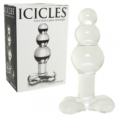 強化ガラス素材の硬質なアナルプラグ Icicles アイシクルス No.47