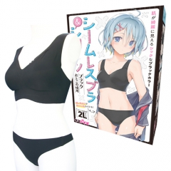 シームレスブラ＆ショーツ ブラック おとこの娘用