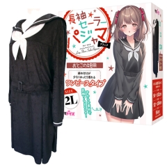 長袖セーラーパジャマ ブラック おとこの娘用