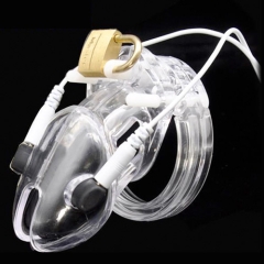 【男性用貞操具】Volt Cage Electro Chastity Cage Clear【電気刺激】