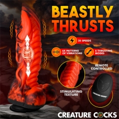 Dragon Thrust Thrusting ＆ Vibrating Silicone Dildo