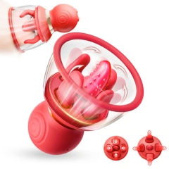 回転舌×吸引×振動×4本指締め付け クリ吸引 チクニー対応 女性用ニップルバイブ