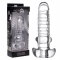 Tight Hole Clear Ribbed Penis Sheath タイトホール